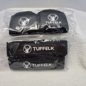 Tuffelk Power Lifting Straps & Wrist Straps Black Hook &Loop Design Heavy Duty